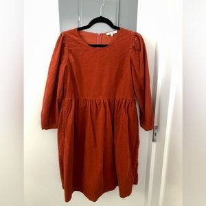 Madewell corduroy puff-sleeve mini dress